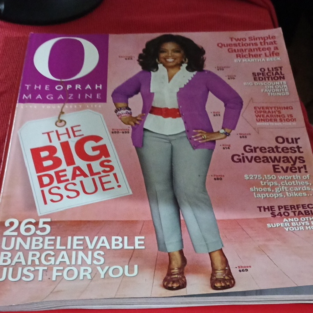 Oprah Magazine, unread copy, slight wear from storage..